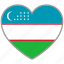 flag heart, uzbekistan, country, flag, nation, love 