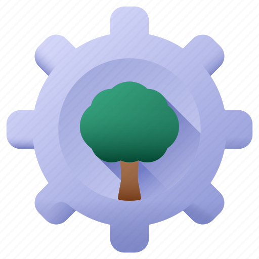 Setting, settings, configuration, trees, tree, cogwheel, nature icon - Download on Iconfinder