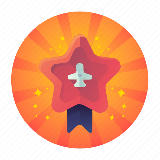 Badge, bonus, flight, frequent flyer, reward, star, travel icon - Download on Iconfinder