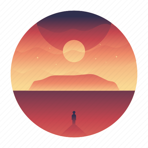 Desert, mountains, scenery, sunset, travel icon - Download on Iconfinder