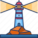 lighthouse, tower, sea, light, beacon, navigation, nautical