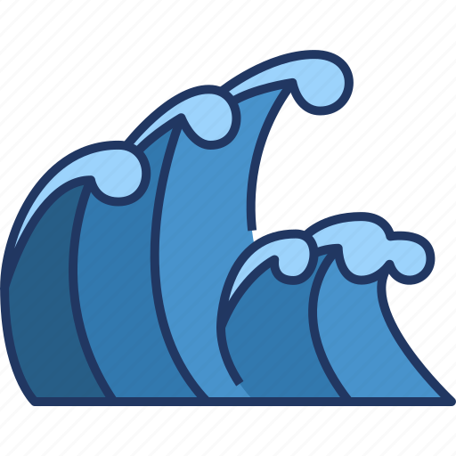 Waves, water, sea, ocean, nature, beach, coast icon - Download on Iconfinder
