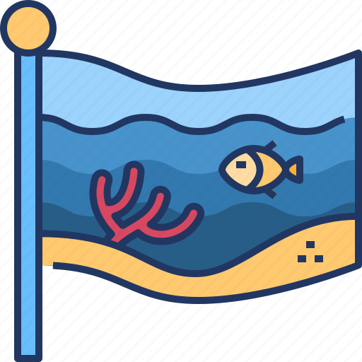 Flag, world oceans day, ocean, sea, sea life, celebration, event icon - Download on Iconfinder