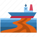 oil, oil spill, sea, ocean, ship, pollution, petroleum