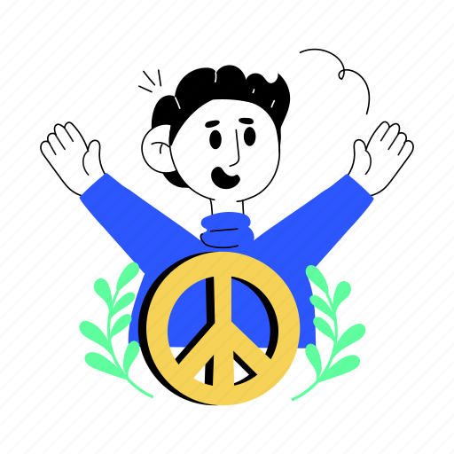 Peace sign, peace symbol, peace day, pacifism, hope sign illustration - Download on Iconfinder