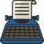 typewriter, typing, keyboard, writer, paper, office, writing 