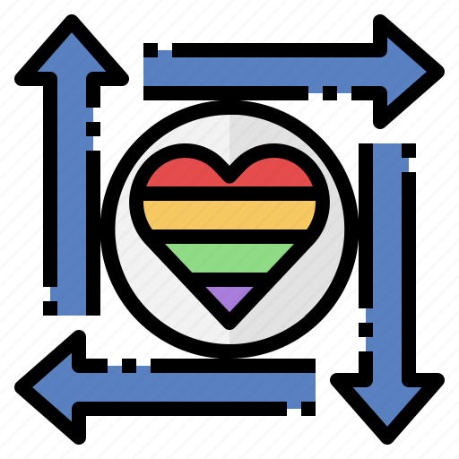 Diverse, lgbtq, pride, heart, homosexual icon - Download on Iconfinder
