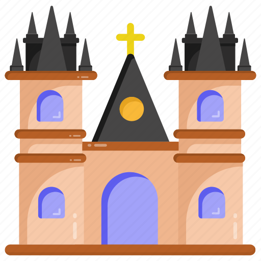 Church structure, sanctuary building, christian building, chapel, catholic icon - Download on Iconfinder