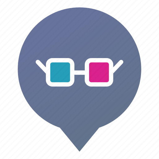 Cinema, glasses, markers, movie, wsd, marker, pin icon - Download on Iconfinder