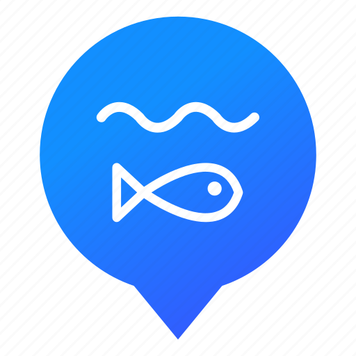 Fish, lake, markers, pond, water, wsd, sea icon - Download on Iconfinder
