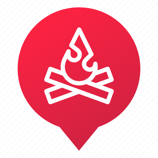 Camp fire, camping, fire, flame, markers, pin, wsd icon - Download on Iconfinder