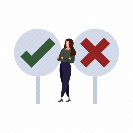 Tick, crossvoting, board, girl icon - Download on Iconfinder