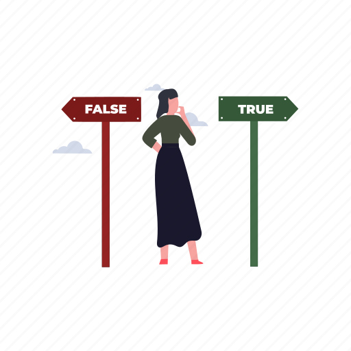 True, false, direction, girl, standing icon - Download on Iconfinder