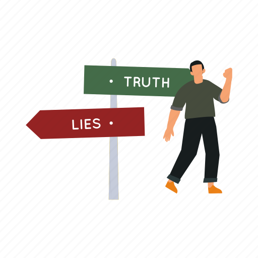 Truth, lies, direction, board, boy icon - Download on Iconfinder