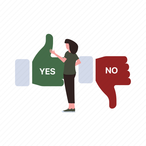 Yes, no, girl, standing, option icon - Download on Iconfinder