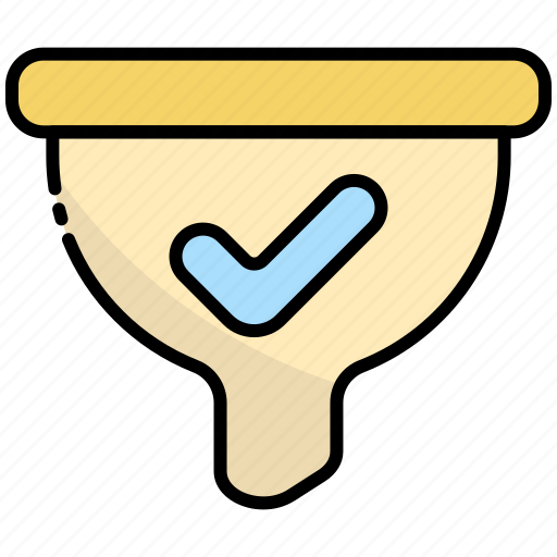 Funnel, yes, check, filter, done icon - Download on Iconfinder