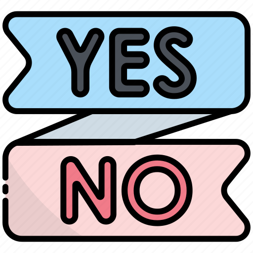 Banner, yes, no, message, ribbon icon - Download on Iconfinder