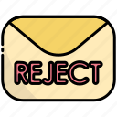 mail, message, email, letter, envelope, document, reject