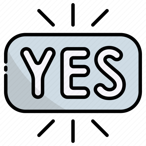 Yes, stamp, accept, agree, button icon - Download on Iconfinder