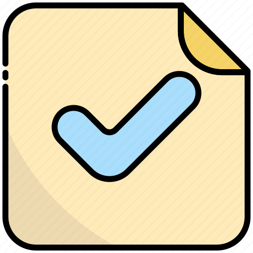 Sticky note, note, check, done, yes icon - Download on Iconfinder