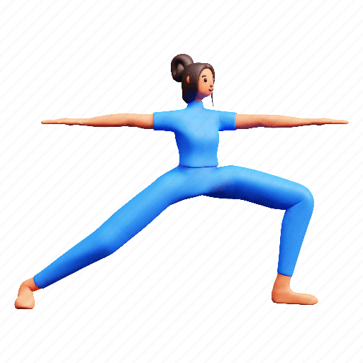 Yoga, warrior pose 3D illustration - Download on Iconfinder