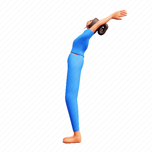 Yoga, suryanamaskar, raise arm pose 3D illustration - Download on Iconfinder