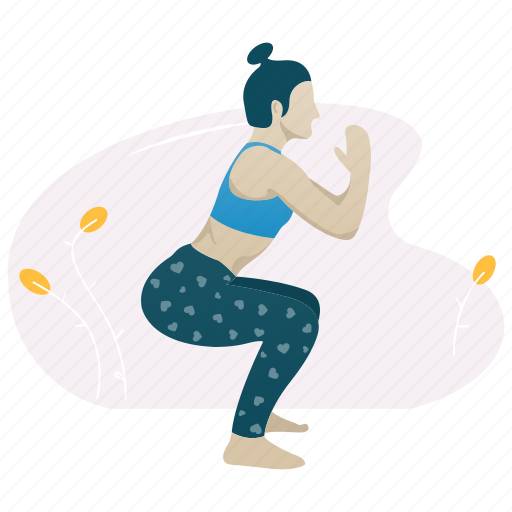 Athletic woman, yoga, wellness, meditation, exercise illustration - Download on Iconfinder