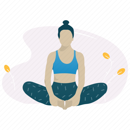 Cheerful pretty, yoga, wellness, meditation, exercise illustration - Download on Iconfinder