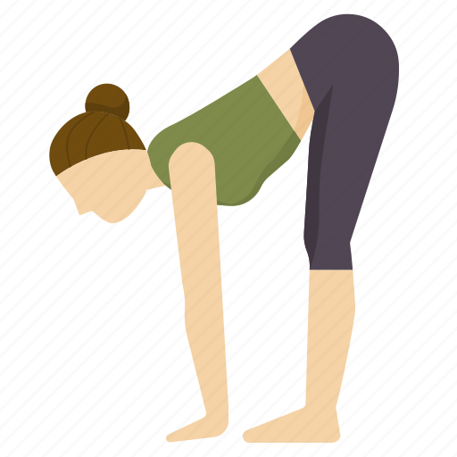 Bend, exercise, forward, half, pose, standing, yoga icon - Download on Iconfinder