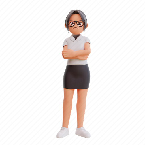 Businesswoman, bussines, secretary, concept, woman, smiling, standing 3D illustration - Download on Iconfinder