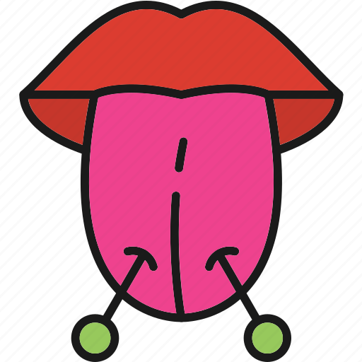 Piercing, fashion, heart, silhouette, steel, tongue, youth icon - Download on Iconfinder