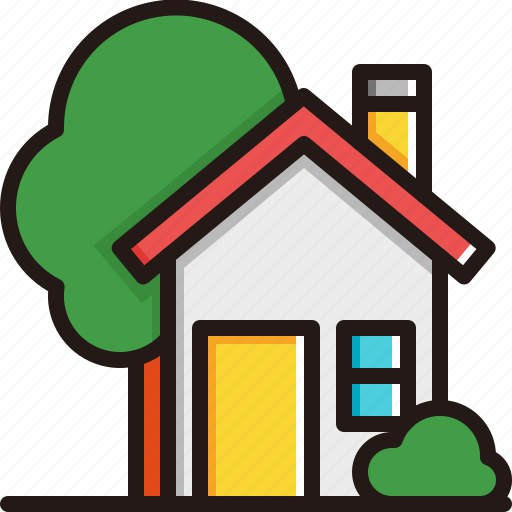 Garden, house, building, home, nature, property, real estate icon - Download on Iconfinder