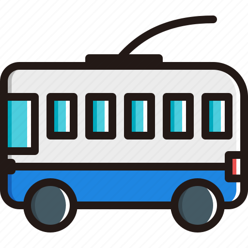 Trolleybus, public, public transport, transport, vehicle icon - Download on Iconfinder