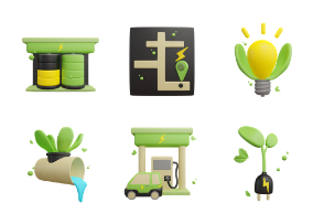3D Green Energy Illustrations Pack