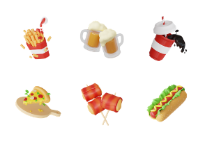 3D Junk Food Illustrations Pack
