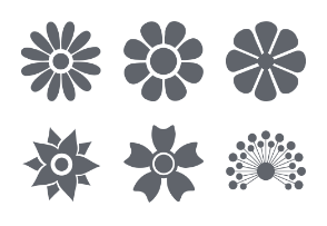 black and white Simple Flowers