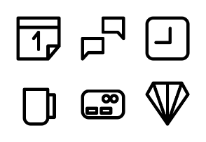 25 Black Minimalist Premium Business Line Icon Set Transparant