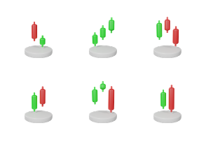 Candlestick chart Pattern 3D illustration