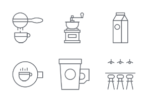 Coffee line icons set 2