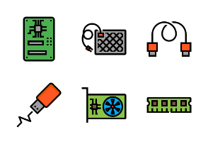 Coloured outline computer components