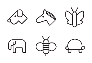 Cool and nice outlined animal iconset
