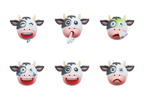 Cow expression 3d pack