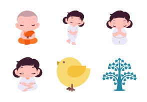 Cute Buddhist illustration