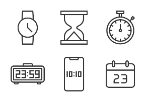 Date and time - Outline icon.