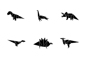 Dinosaurus origami set black