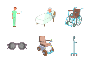 Disability people care - cartoon style