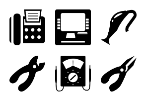 Electronics Solid Icons Vol 3