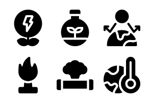 Environment Pollution and Climate Change Glyph