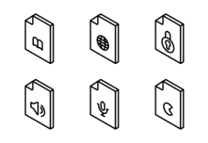 Files And Folders Isometric 2 - Outline