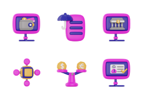 financial technology 3D illustration/icons pack